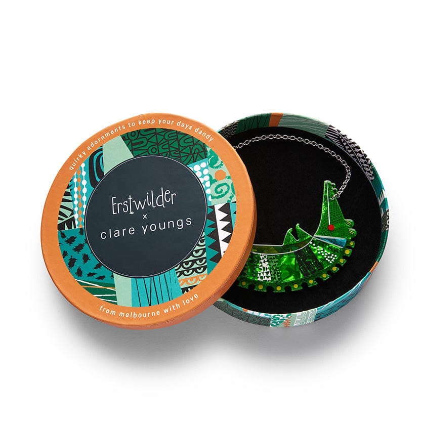 A Crocodile Named Growl Necklace  -  Erstwilder  -  Quirky Resin and Enamel Accessories