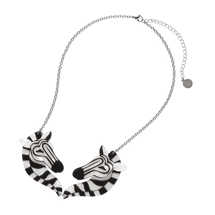 Zelda the Zany Zebra Necklace  -  Erstwilder  -  Quirky Resin and Enamel Accessories