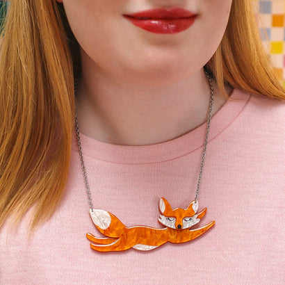 Flynn the Flying Fox Necklace  -  Erstwilder  -  Quirky Resin and Enamel Accessories