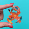The Guarded Golden Ghost Crab Brooch