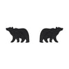 Bear Textured Resin Stud Earrings - Black
