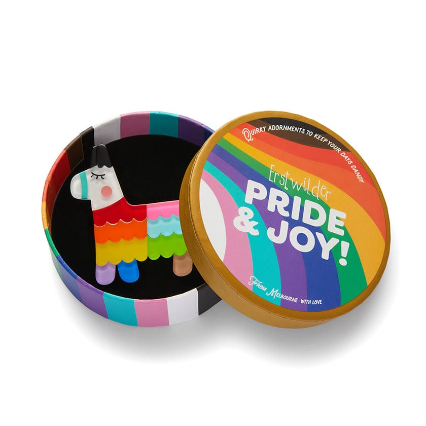 Viva Pride Pinata Brooch  -  Erstwilder  -  Quirky Resin and Enamel Accessories