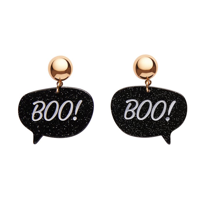 Erstwilder Boo Glitter Statement Earrings - Black AP1EE04