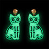 Cat Glow in the Dark Statement Earrings - Green