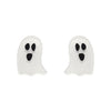 Ghost Ripple Stud Earrings - White