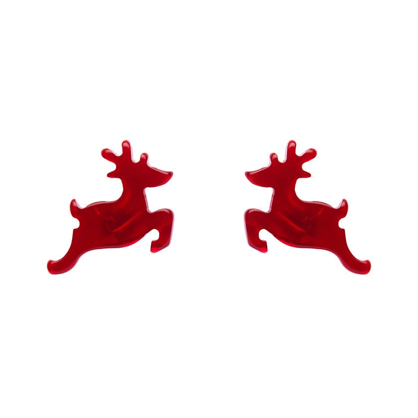 Erstwilder Reindeer Ripple Stud Earrings - Red AS1EE04