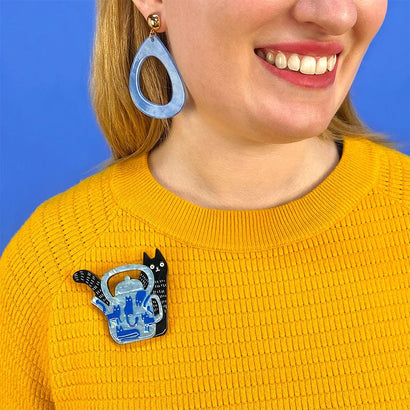 Mouse Tea Brooch  -  Erstwilder  -  Quirky Resin and Enamel Accessories