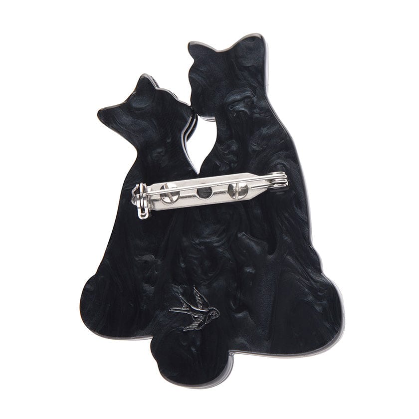 Feline Embrace Brooch  -  Erstwilder  -  Quirky Resin and Enamel Accessories