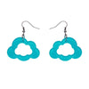Cloud Glitter Resin Drop Earrings - Blue