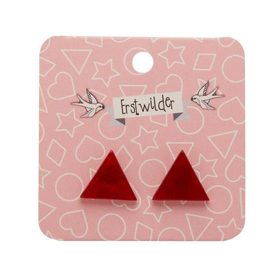 Erstwilder Essentials Triangle Textured Resin Stud Earrings - Red EE0001-RI1000