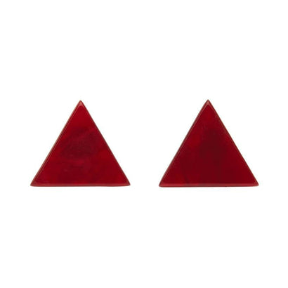 Erstwilder Essentials Triangle Textured Resin Stud Earrings - Red EE0001-RI1000
