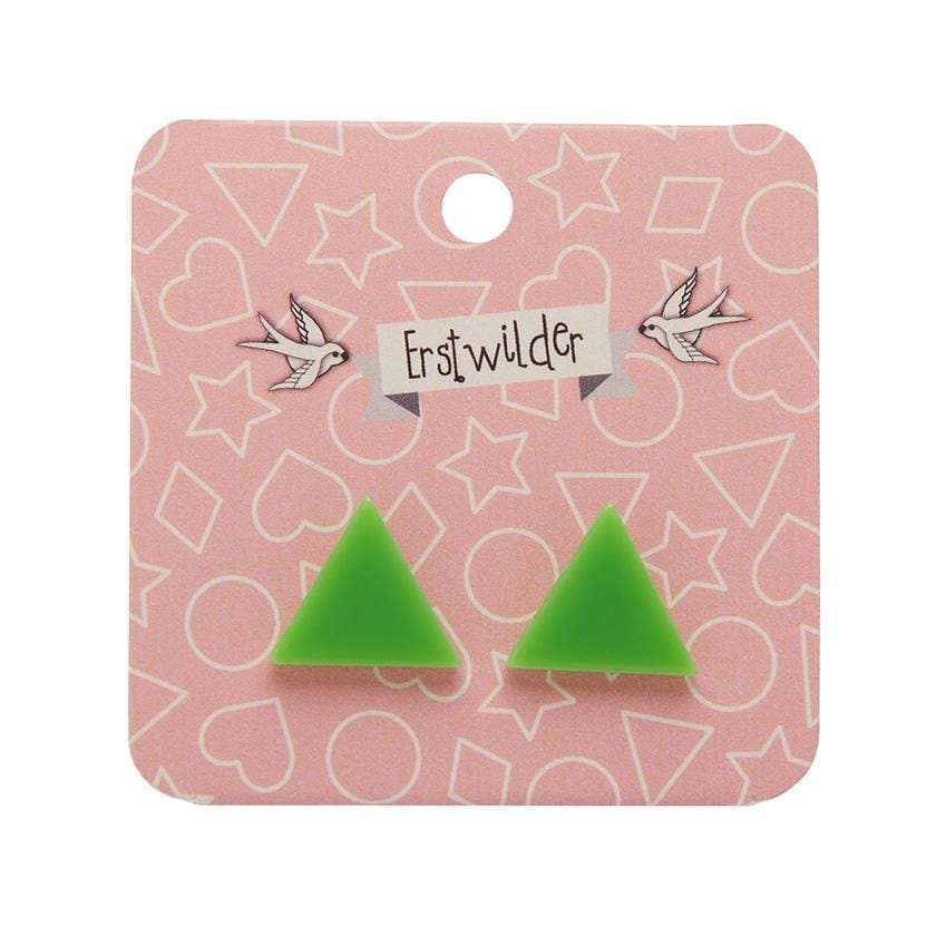 Erstwilder Essentials Triangle Solid Resin Stud Earrings - Green EE0001-SO4000