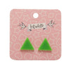 Triangle Solid Resin Stud Earrings - Green