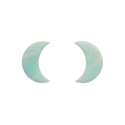 Erstwilder Essentials Crescent Moon Marble Resin Stud Earrings - Mint EE0006-MA4300