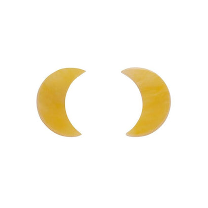 Erstwilder Essentials Crescent Moon Marble Resin Stud Earrings - Yellow EE0006-MA6000