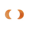 Crescent Moon Marble Resin Stud Earrings - Orange