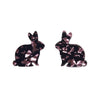 Bunny Chunky Glitter Resin Stud Earrings - Pink