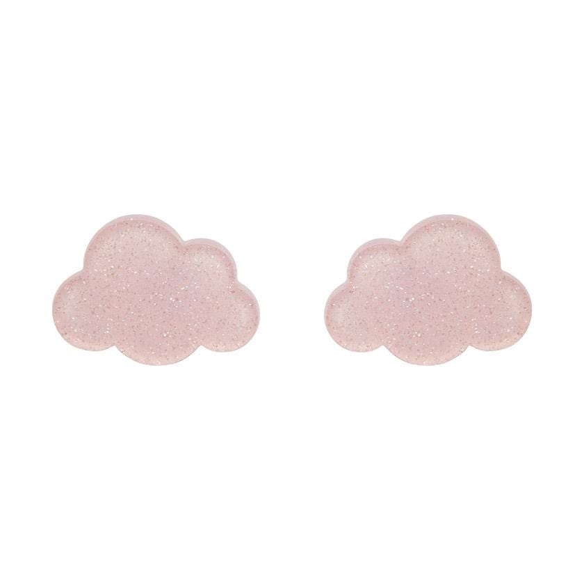 Erstwilder Essentials Cloud Glitter Resin Stud Earrings - Pink EE0008-SG2000