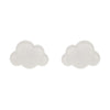 Cloud Glitter Resin Stud Earrings - White