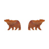 Bear Textured Resin Stud Earrings - Brown