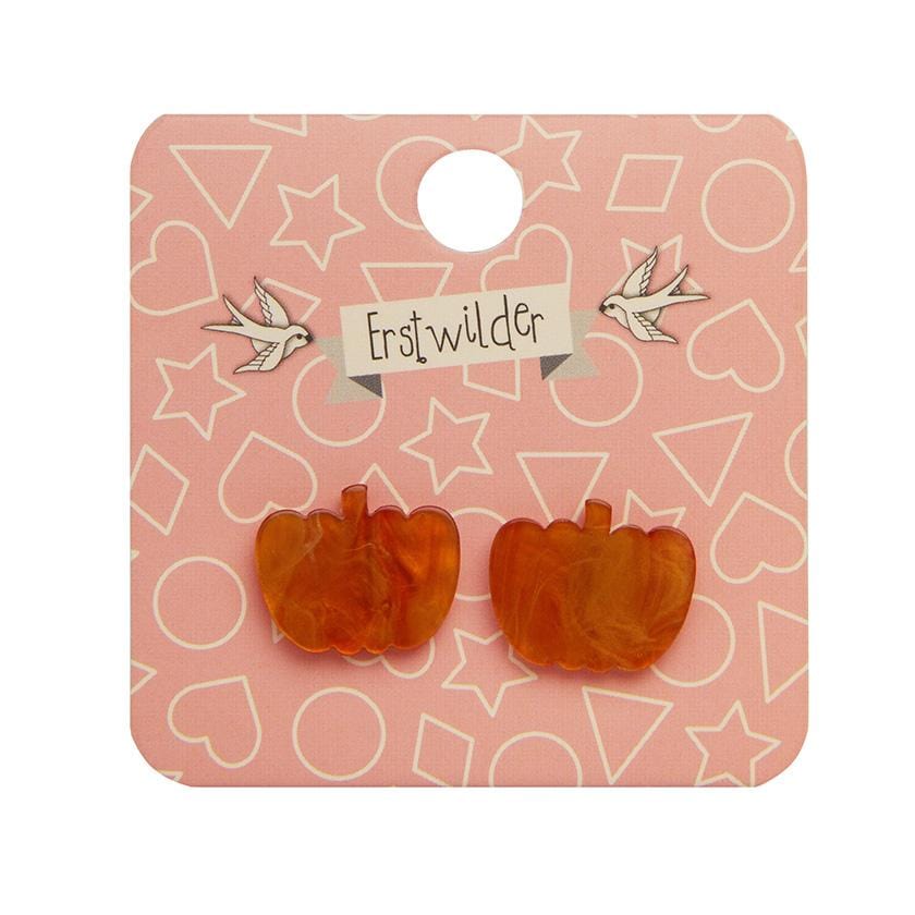 Erstwilder Essentials Pumpkin Ripple Resin Stud Earrings - Orange EE0013-RI6000