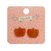 Pumpkin Ripple Resin Stud Earrings - Orange
