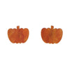 Pumpkin Ripple Resin Stud Earrings - Orange