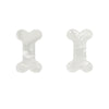 Bones Textured Resin Stud Earrings - White