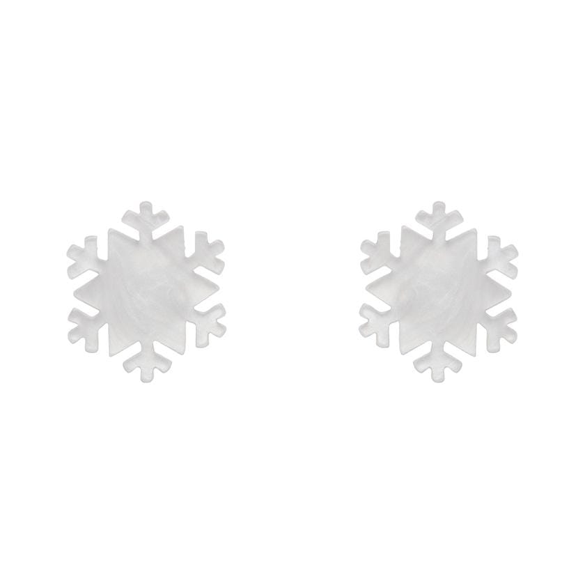 Erstwilder Essentials Snowflake - Ripple Resin Stud Earring - White EE0019-RI8000