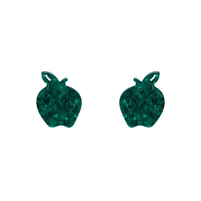 Erstwilder Essentials Apple Ripple Resin Stud Earrings - Green AG1EE07