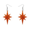 Starburst Ripple Resin Drop Earrings - Orange