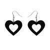 Heart Solid Resin Drop Earrings - Black