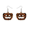 Pumpkin Chunky Glitter Resin Drop Earrings - Orange