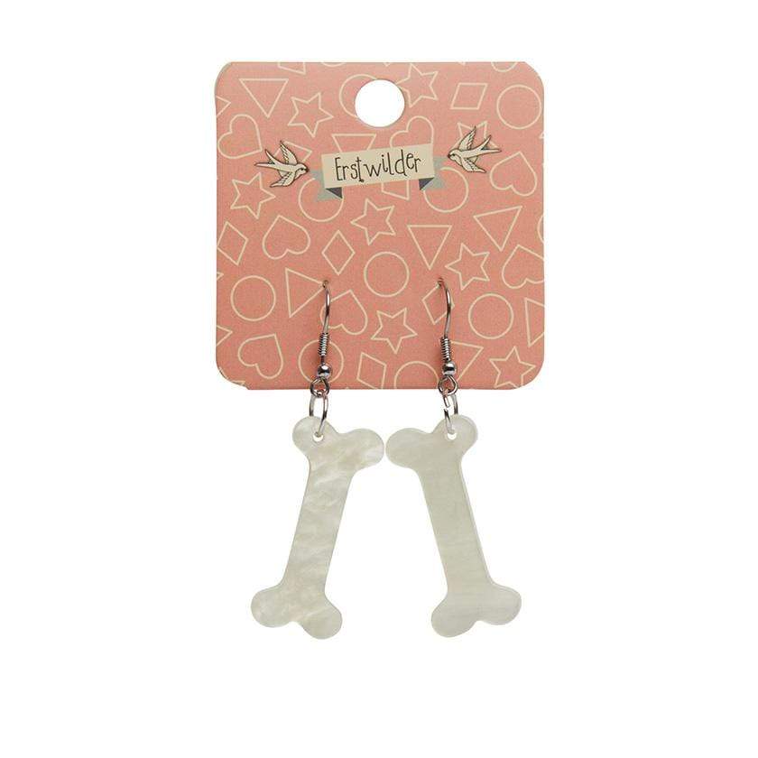 Erstwilder Essentials Bones Ripple Resin Drop Earrings - Cream EE1014-RI8100