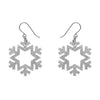 Snowflake - Glitter Resin Drop Earring - Silver