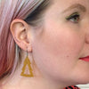 Tree Glitter Resin Drop Earrings - Gold