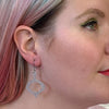 Bauble Glitter Resin Drop Earrings - Silver