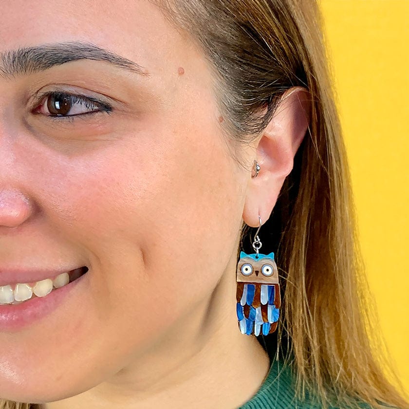 Feather Dress Drop Earrings  -  Erstwilder  -  Quirky Resin and Enamel Accessories