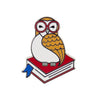 Studious Snow Owl Enamel Pin