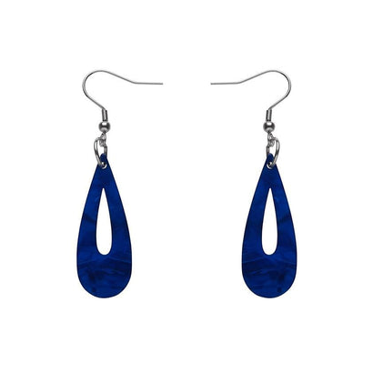 Erstwilder Essentials Rain Drop Textured Resin Drop Earrings - Blue EE1016-T3000