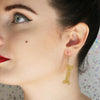 Bones Glitter Resin Drop Earrings - Gold