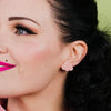 Cloud Solid Glitter Resin Stud Earrings - Pink