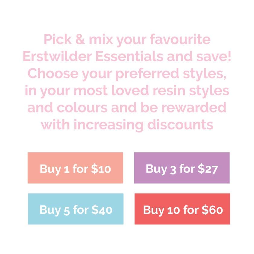 Erstwilder Essentials Bear Textured Resin Stud Earrings - Black EE0009-RI7000