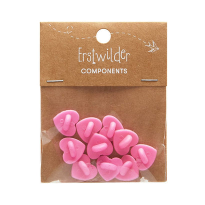 Enamel Pin Rubber Heart Locking Clasp 10-Pack-Pink  -  Erstwilder  -  Quirky Resin and Enamel Accessories