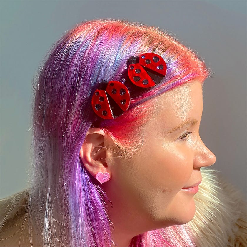 Erstwilder Lou-Lou Ladybug Hair Clips Set - 2 Piece AH2HR05