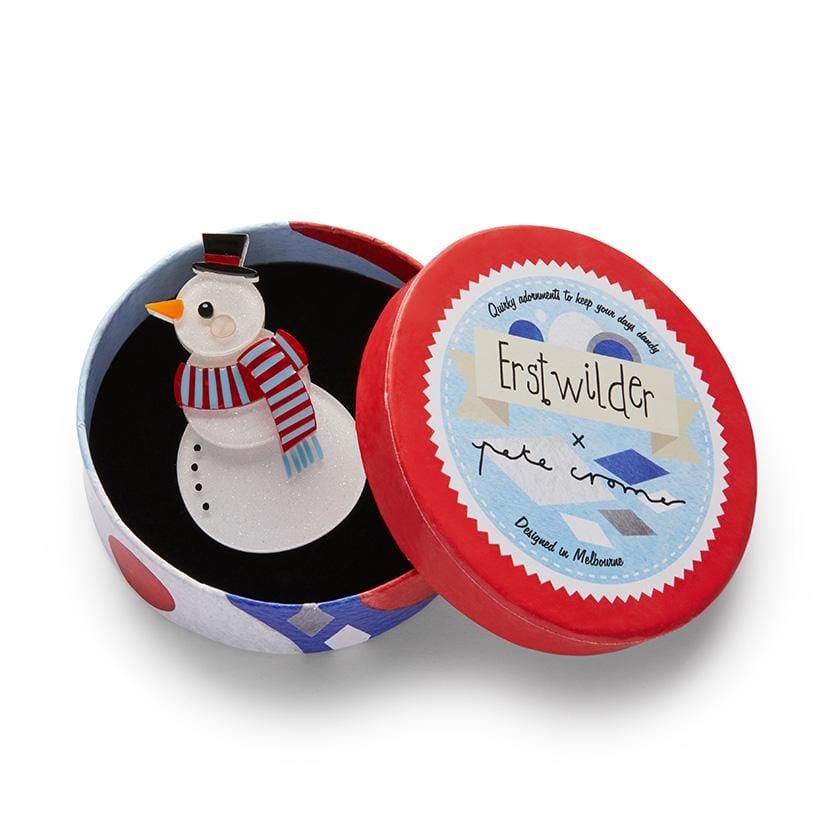 Erstwilder Snuggy Snowman Brooch BH7153-8000