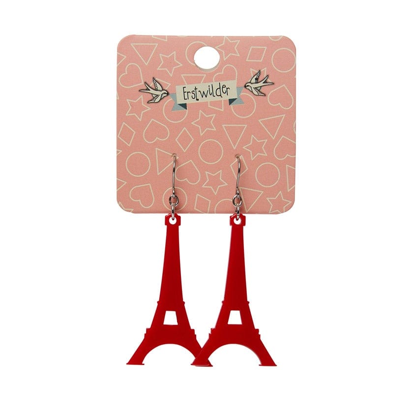 Erstwilder Paris Holiday Essentials Eiffel Tower Solid Resin Drop Earrings - Red PH1EE02