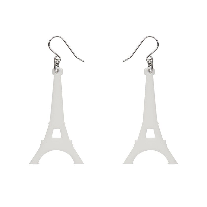 Erstwilder Paris Holiday Essentials Eiffel Tower Solid Resin Drop Earrings - White PH1EE04