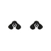 Poodle Glitter Stud Earrings - Black