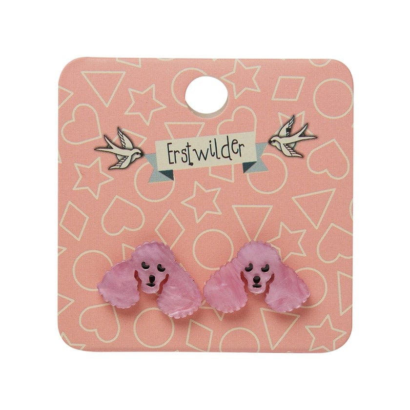 Erstwilder Paris Holiday Essentials Poodle Ripple Stud Earrings - Pink PH1EE07